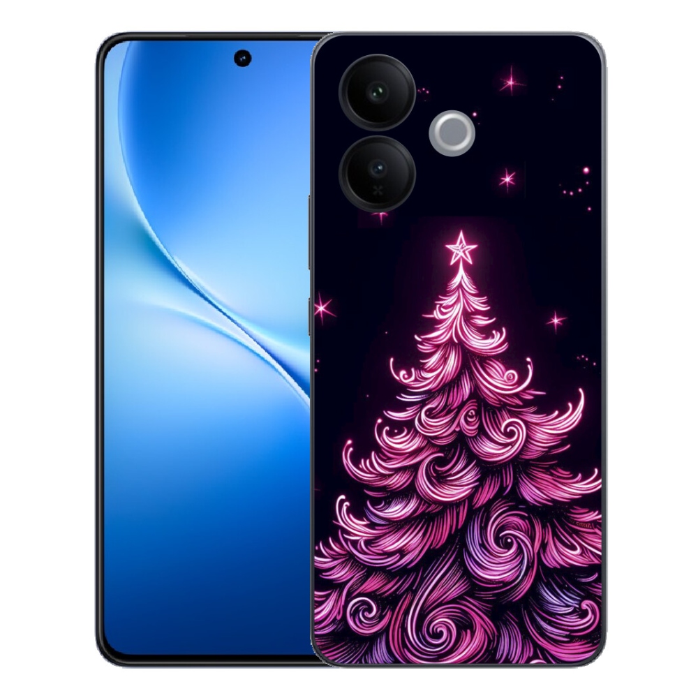 Gélový kryt mmCase na Vivo V70 Lite 5G - neónový vianočný stromček 2