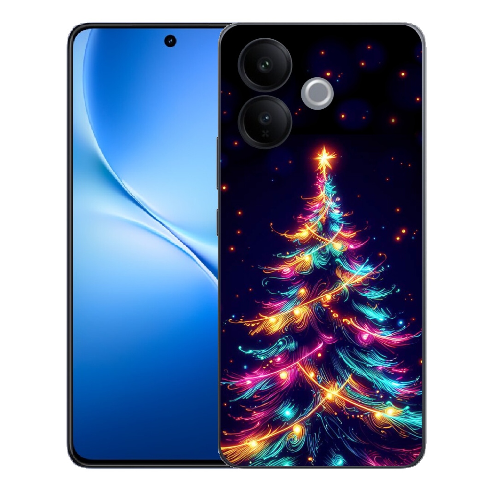 Gélový kryt mmCase na Vivo V70 Lite 5G - neónový vianočný stromček