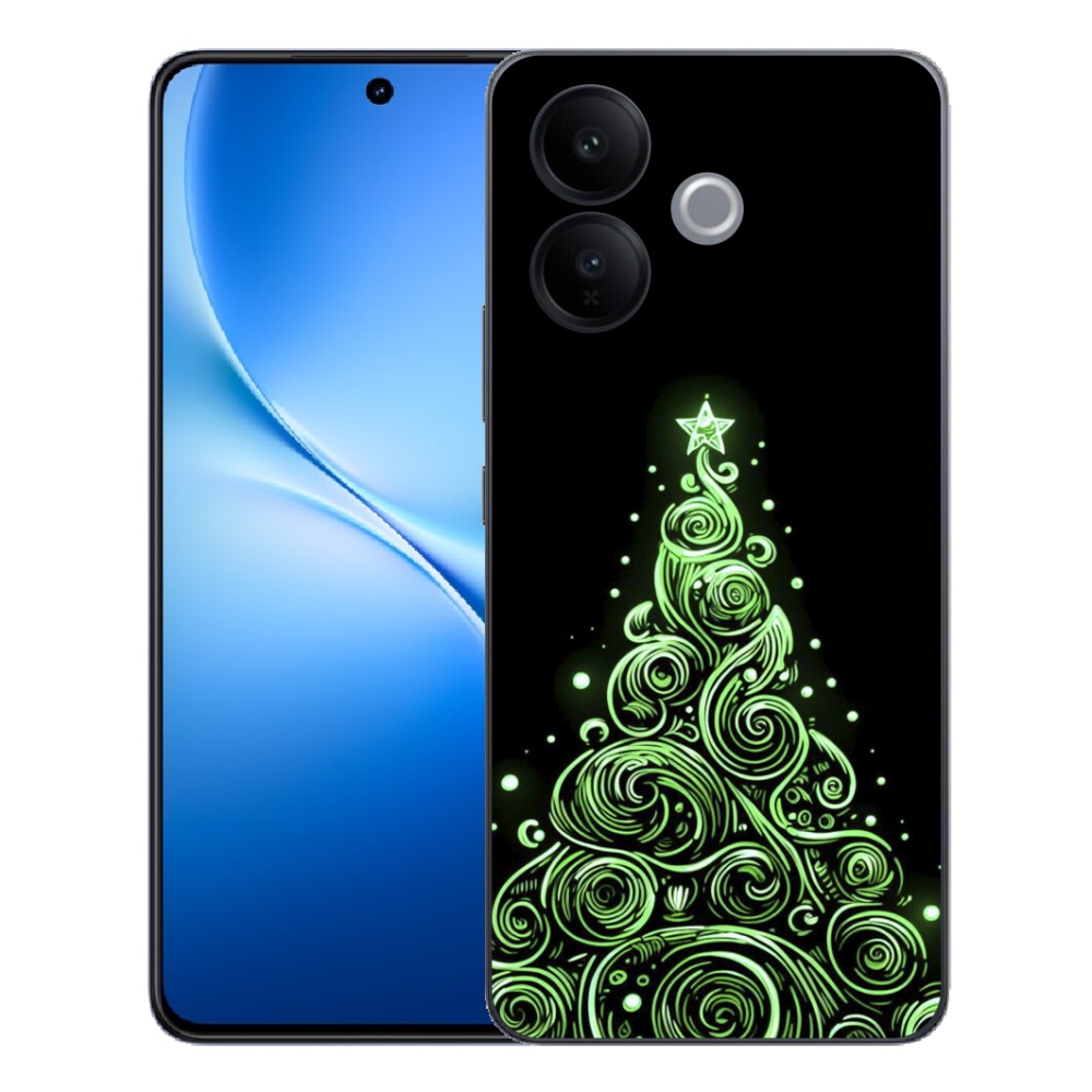 Gélový kryt mmCase na Vivo V70 Lite 5G - neónový vianočný stromček 3