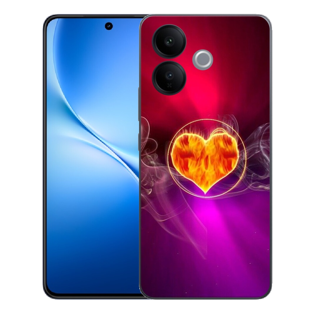 Gélový kryt mmCase na Vivo V70 Lite 5G - ohnivé srdce