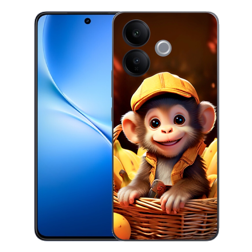 Gélový kryt mmCase na Vivo V70 Lite 5G - opice v košíku