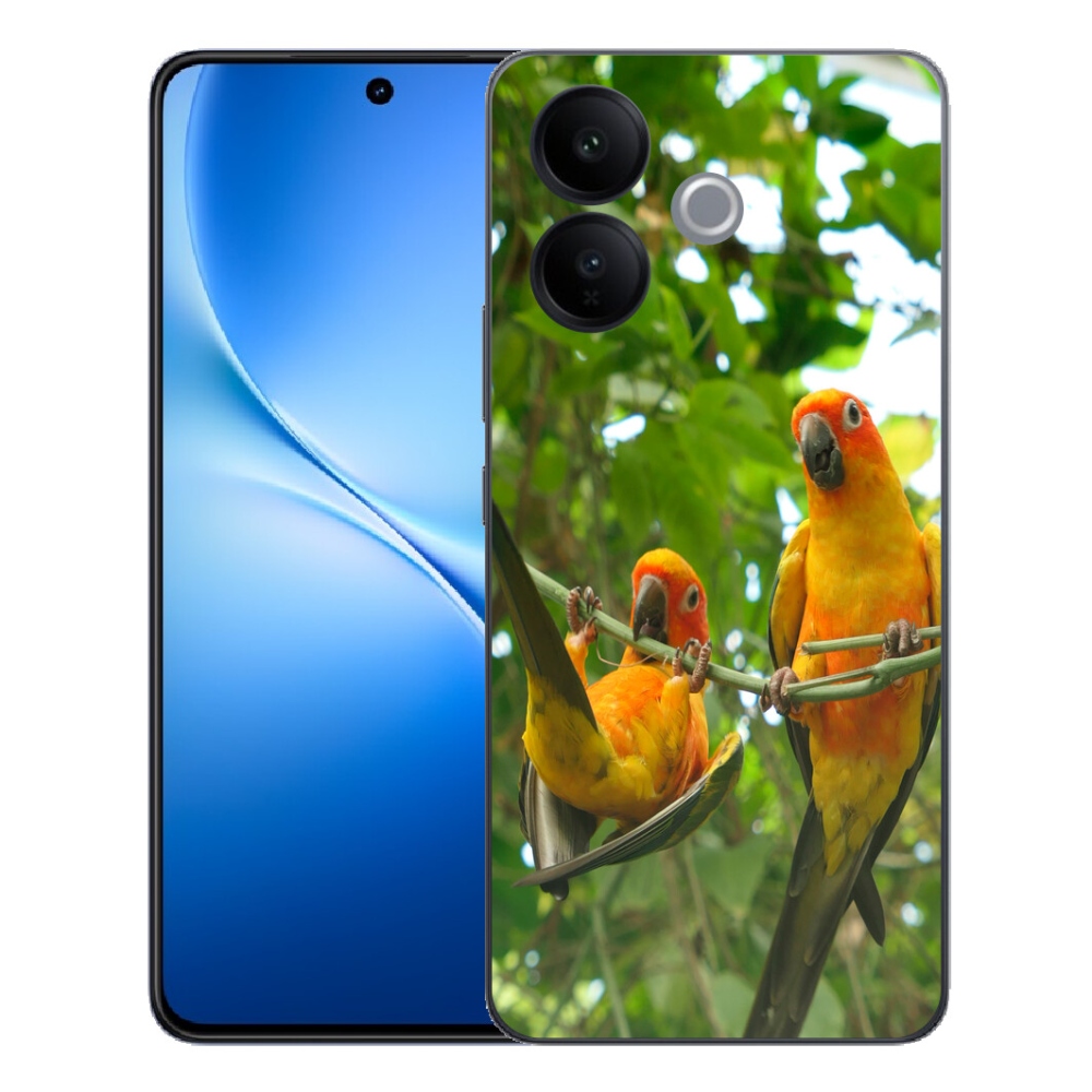 Gélový kryt mmCase na Vivo V70 Lite 5G - papagáje aratingy