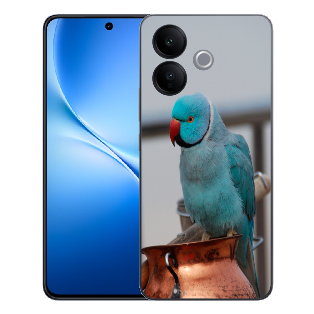 Gélový kryt mmCase na Vivo V70 Lite 5G - papagáj alexander modrý