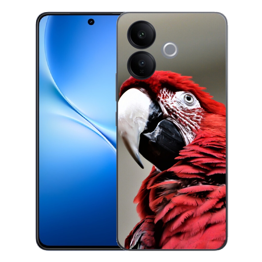 Gélový kryt mmCase na Vivo V70 Lite 5G - papagáj ara červený