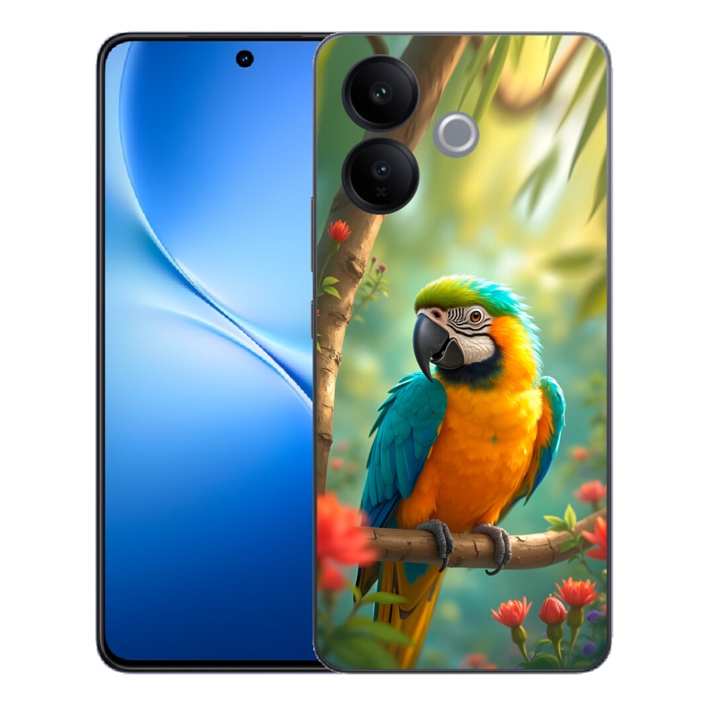 Gélový kryt mmCase na Vivo V70 Lite 5G - papagáj ara modrožltá