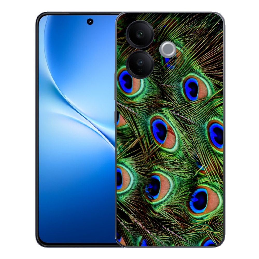 Gélový kryt mmCase na Vivo V70 Lite 5G - pávie perie
