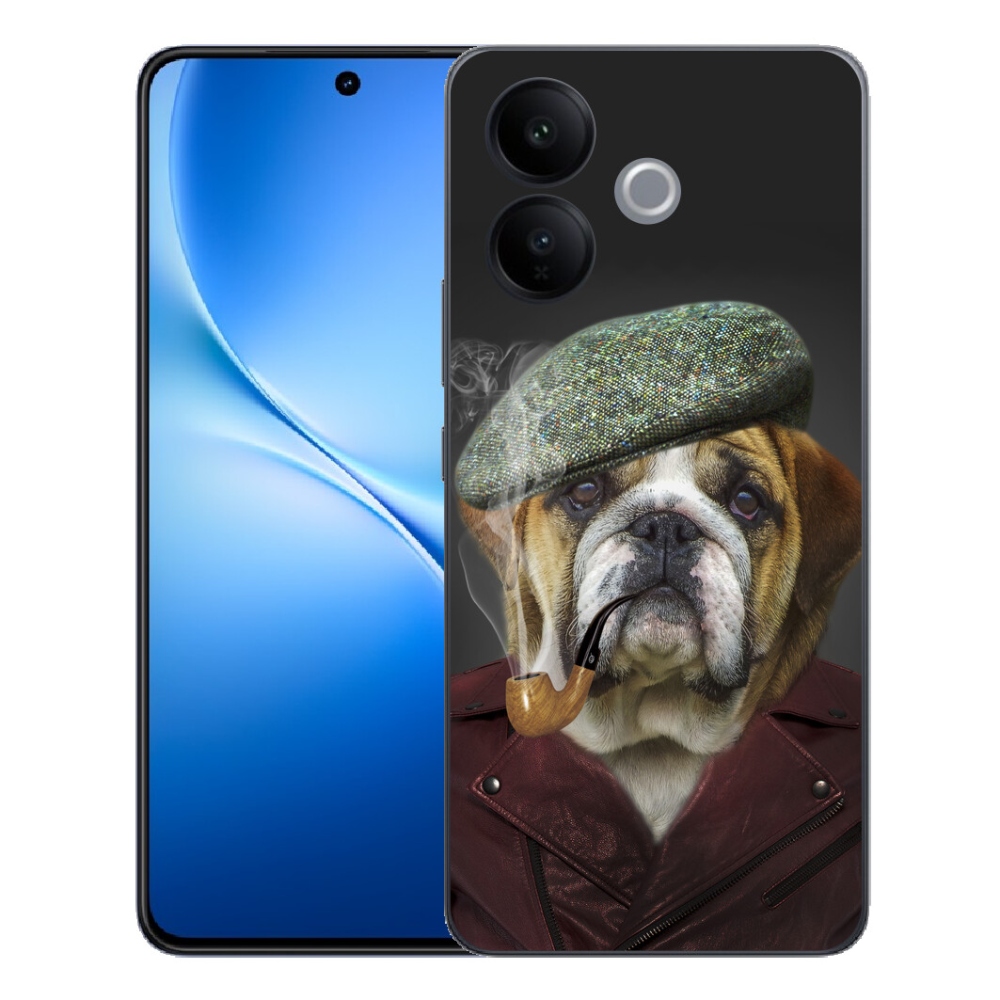 Gélový kryt mm Case na Vivo V70 Lite 5G - pes s fajkou