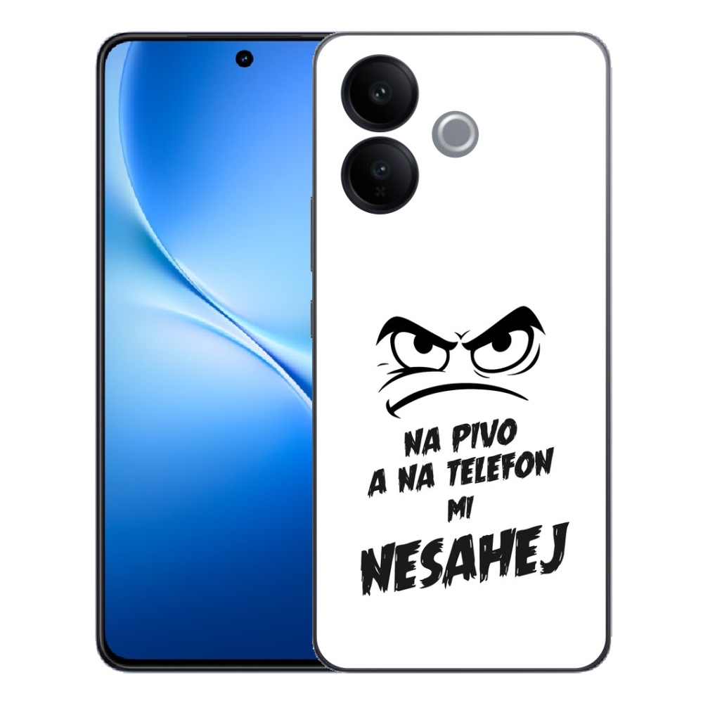 Gélový kryt mmCase na Vivo V70 Lite 5G - pivný motív 2 biele pozadie