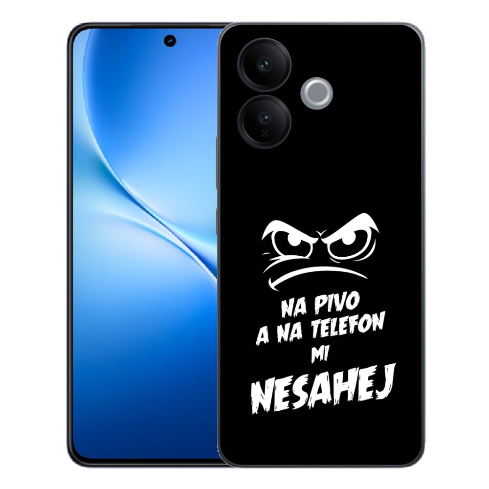 Gélový kryt mmCase na Vivo V70 Lite 5G - pivný motív 2 čierne pozadie