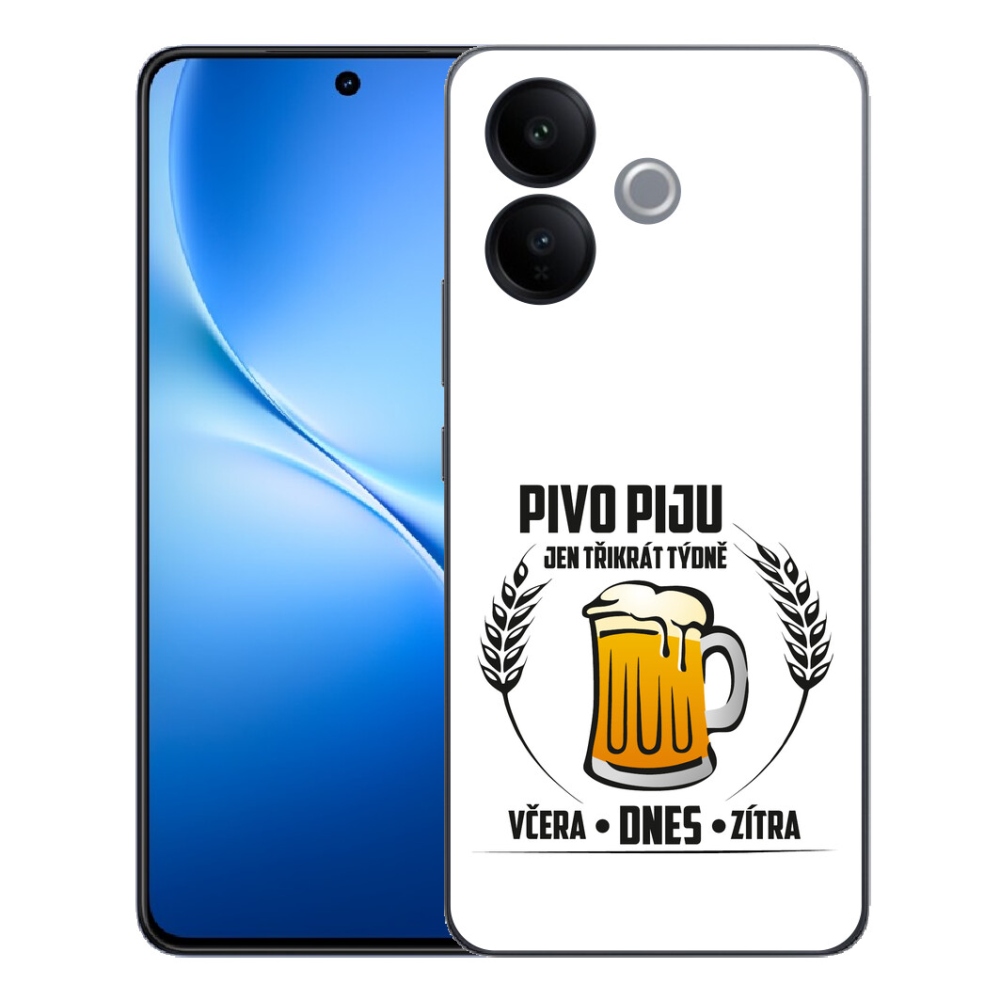 Gélový kryt mmCase na Vivo V70 Lite 5G - pivný motív biele pozadie
