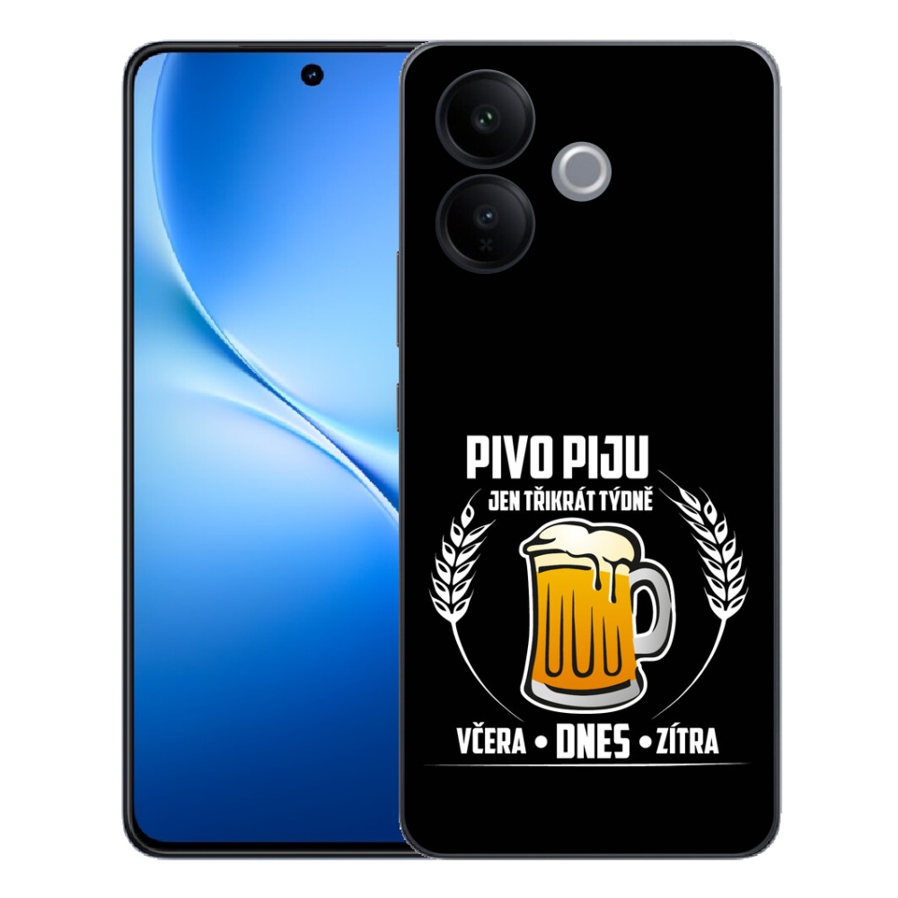 Gélový kryt mmCase na Vivo V70 Lite 5G - pivný motív čierne pozadie