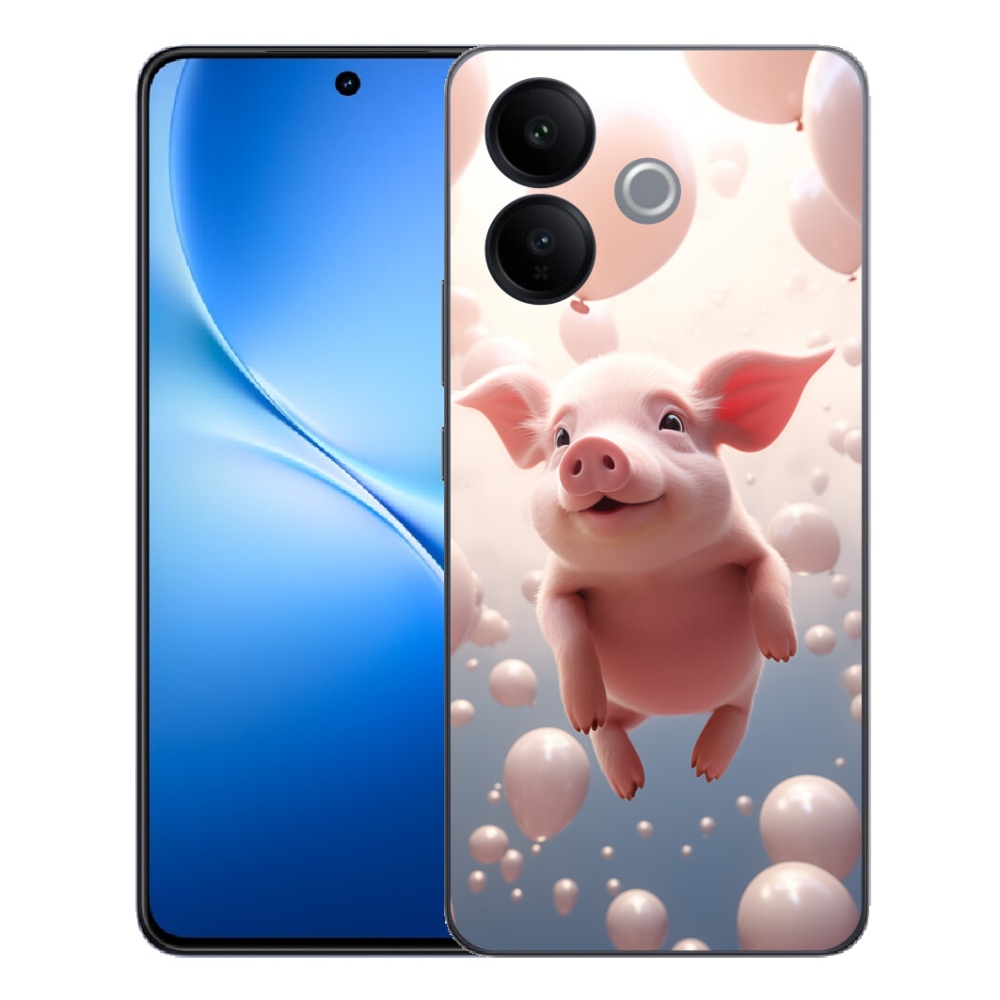 Gélový kryt mmCase na Vivo V70 Lite 5G - prasiatko s balónikmi