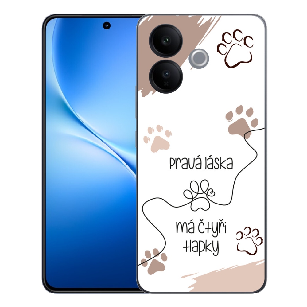 Gélový kryt mmCase na Vivo V70 Lite 5G - psí motív 1 biele pozadie