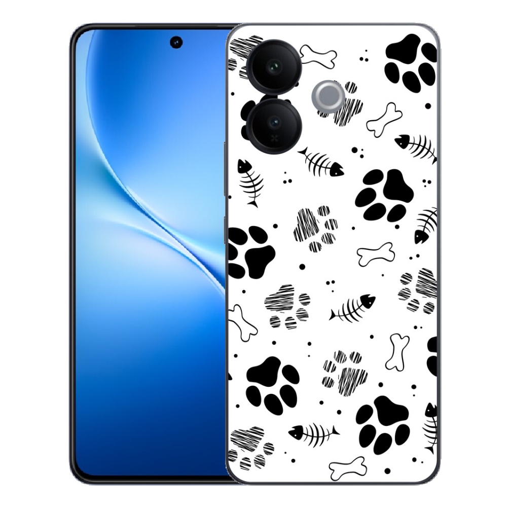 Gélový kryt mmCase na Vivo V70 Lite 5G - psie labky 1