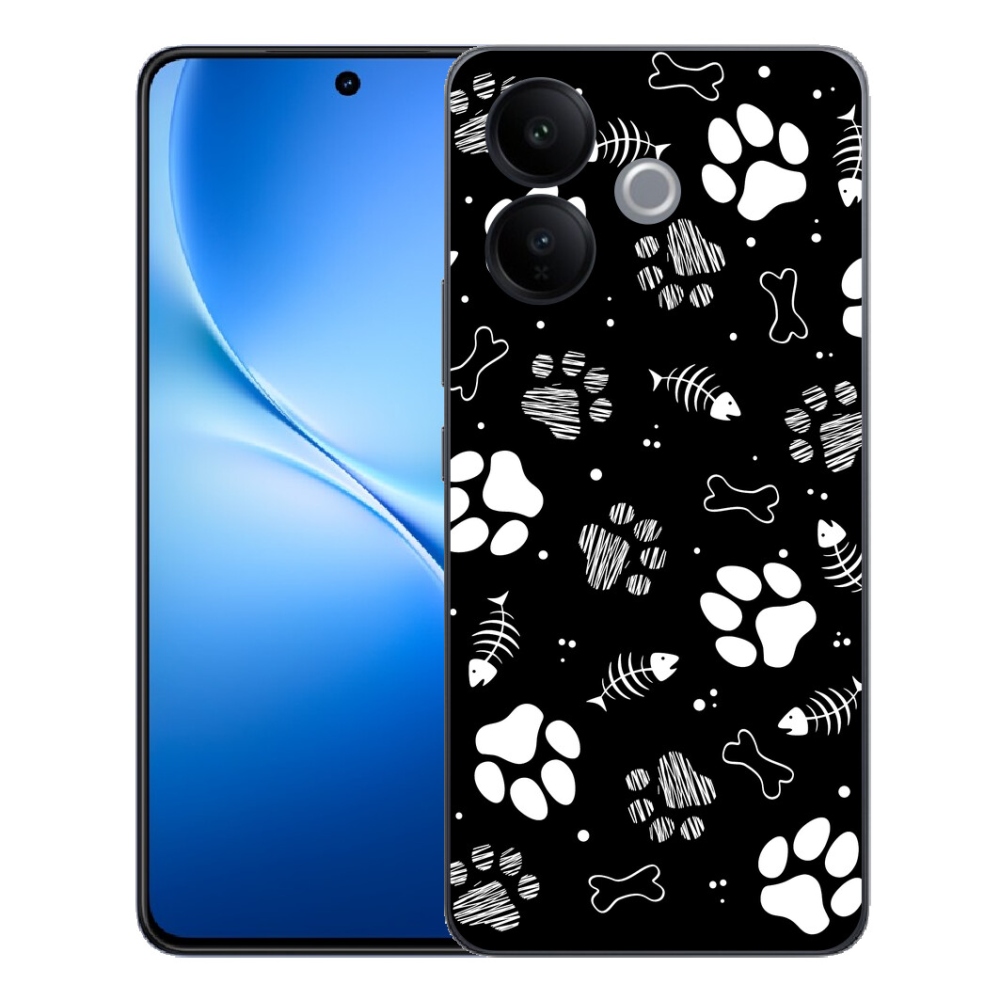 Gélový kryt mmCase na Vivo V70 Lite 5G - psie labky