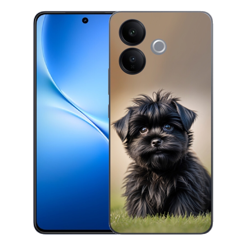Gélový kryt mmCase na Vivo V70 Lite 5G - roztomilý čierny psík