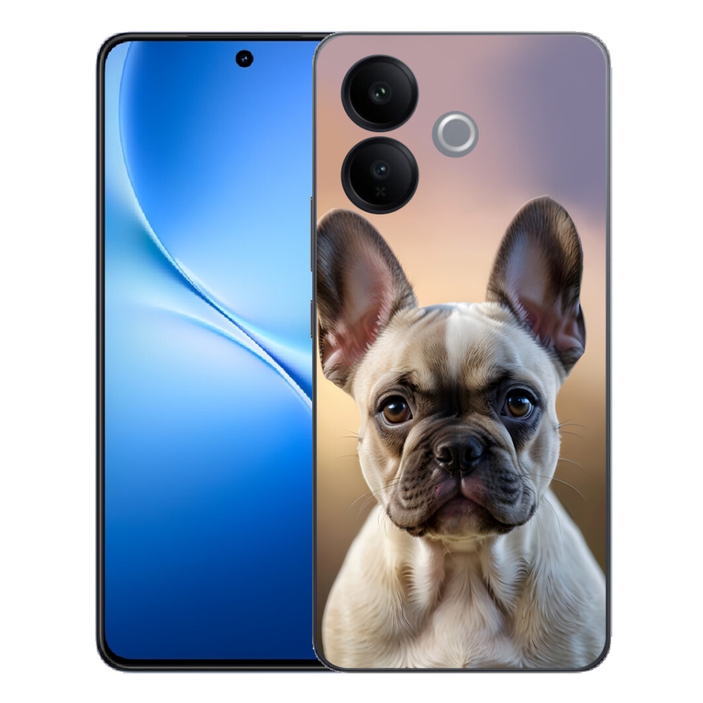 Gélový kryt mmCase na Vivo V70 Lite 5G - roztomilý francúzsky buldoček