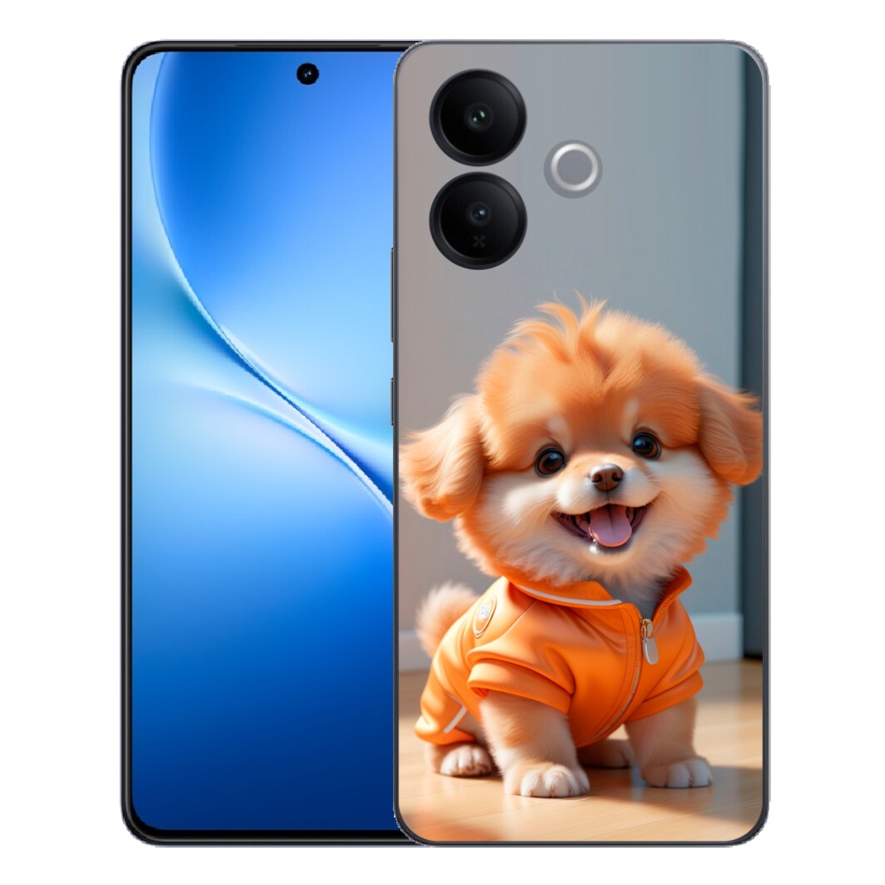 Gélový kryt mmCase na Vivo V70 Lite 5G - roztomilý pomeranian v mikine