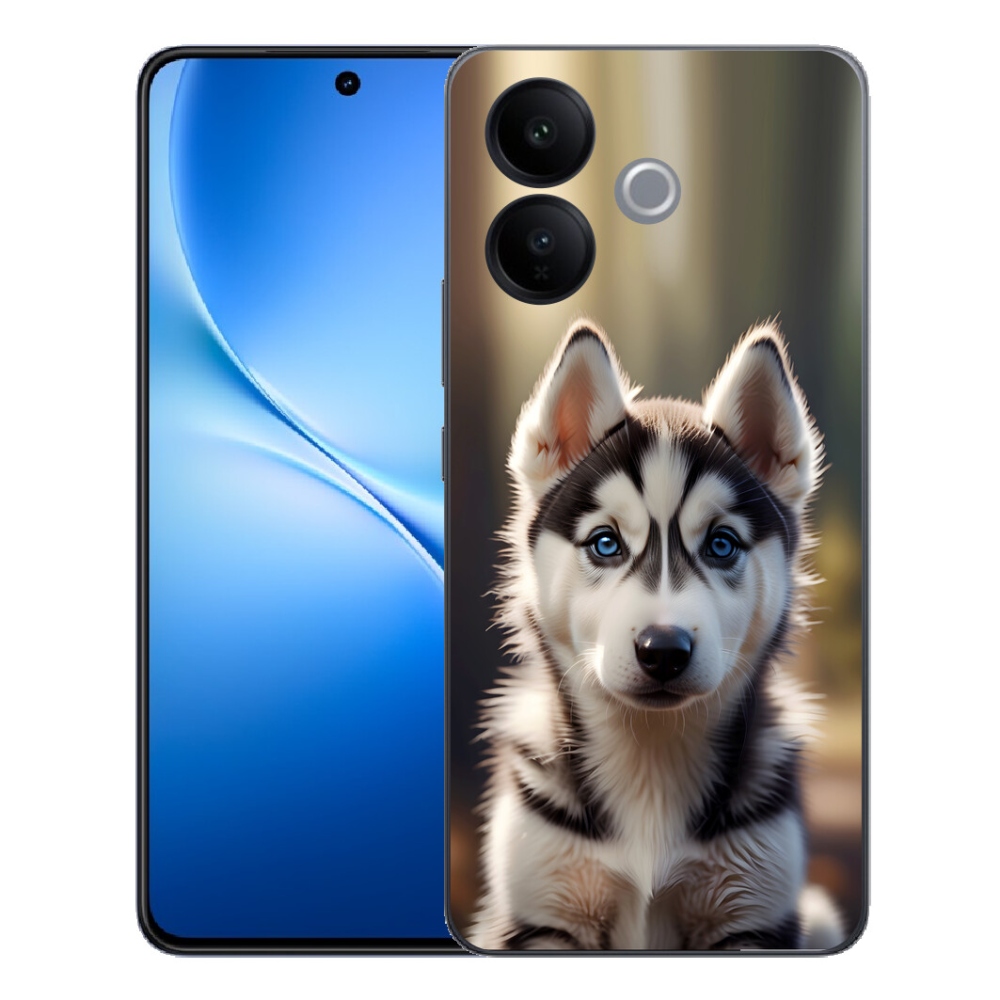 Gélový kryt mmCase na Vivo V70 Lite 5G - roztomilý sibírsky husky
