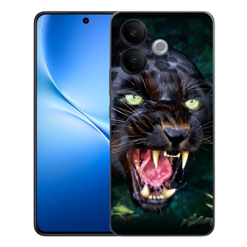 Gélový kryt mmCase na Vivo V70 Lite 5G - rozzúrený čierny panter