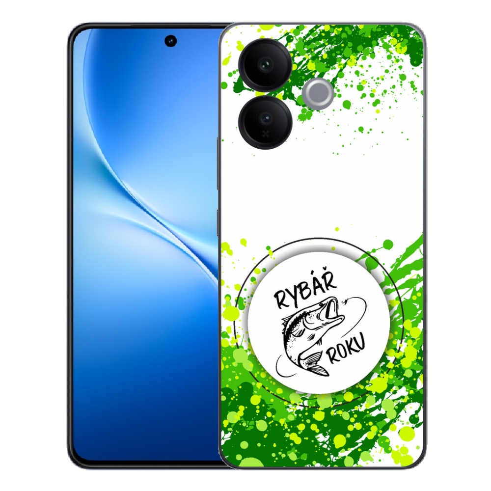 Gélový kryt mmCase na Vivo V70 Lite 5G - rybár roka biele pozadie