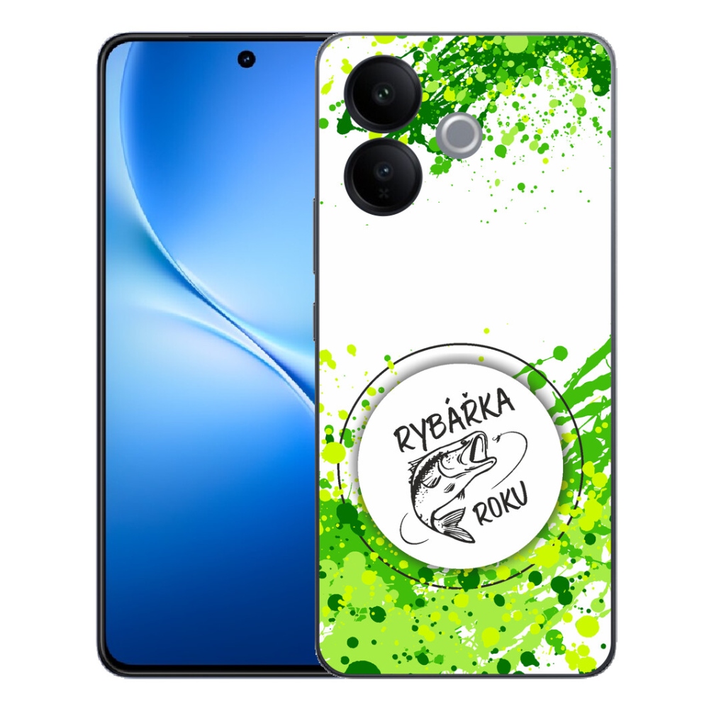 Gélový kryt mmCase na Vivo V70 Lite 5G - rybárka roka biele pozadie