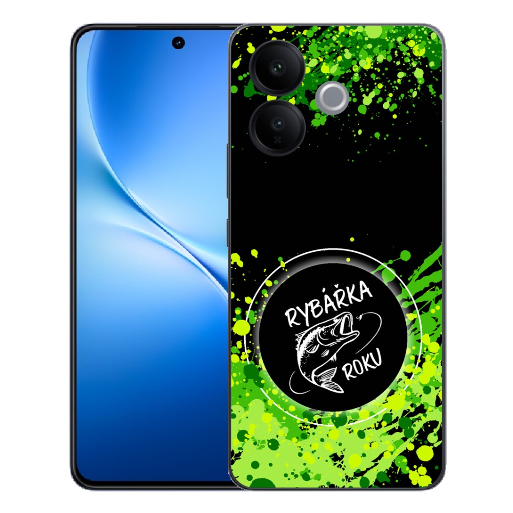Gélový kryt mmCase na Vivo V70 Lite 5G - rybárka roka čierne pozadie
