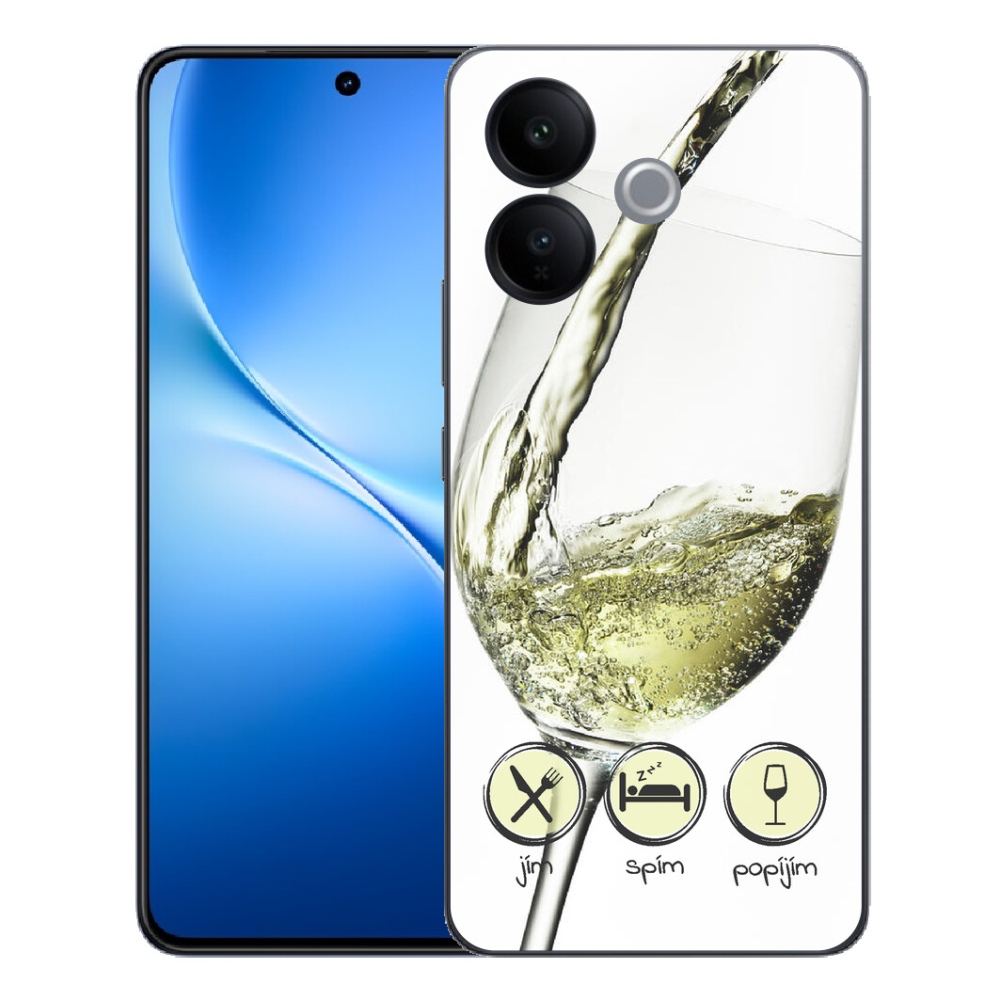 Gélový kryt mmCase na Vivo V70 Lite 5G - pohár vína bielej