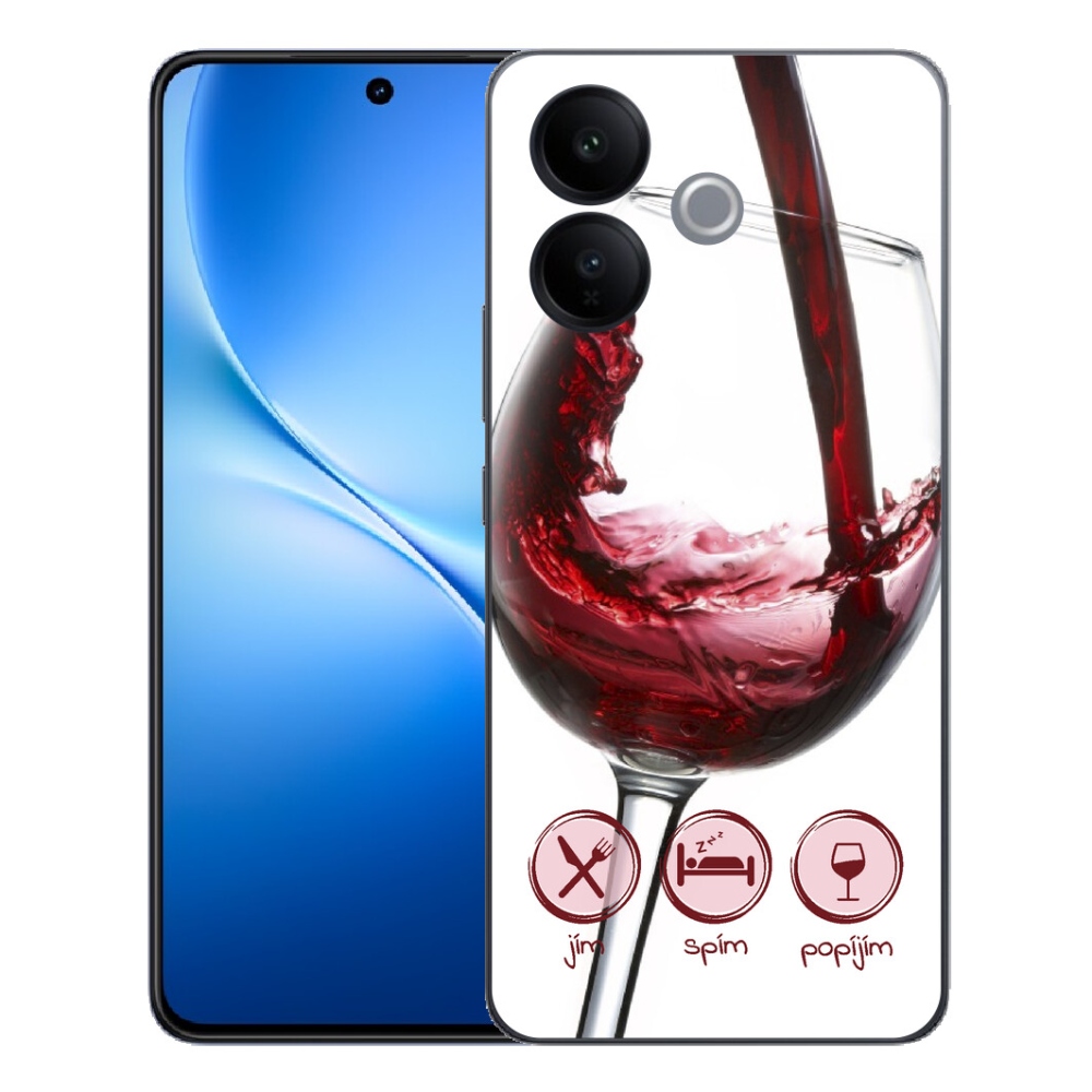 Gélový kryt mmCase na Vivo V70 Lite 5G - pohár vína červené