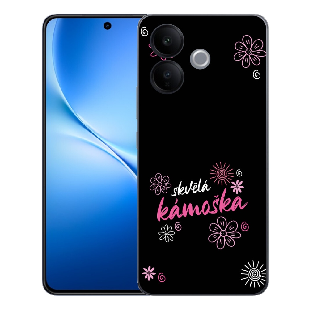 Gélový kryt mmCase na Vivo V70 Lite 5G - skvelá kamoška čierne pozadie