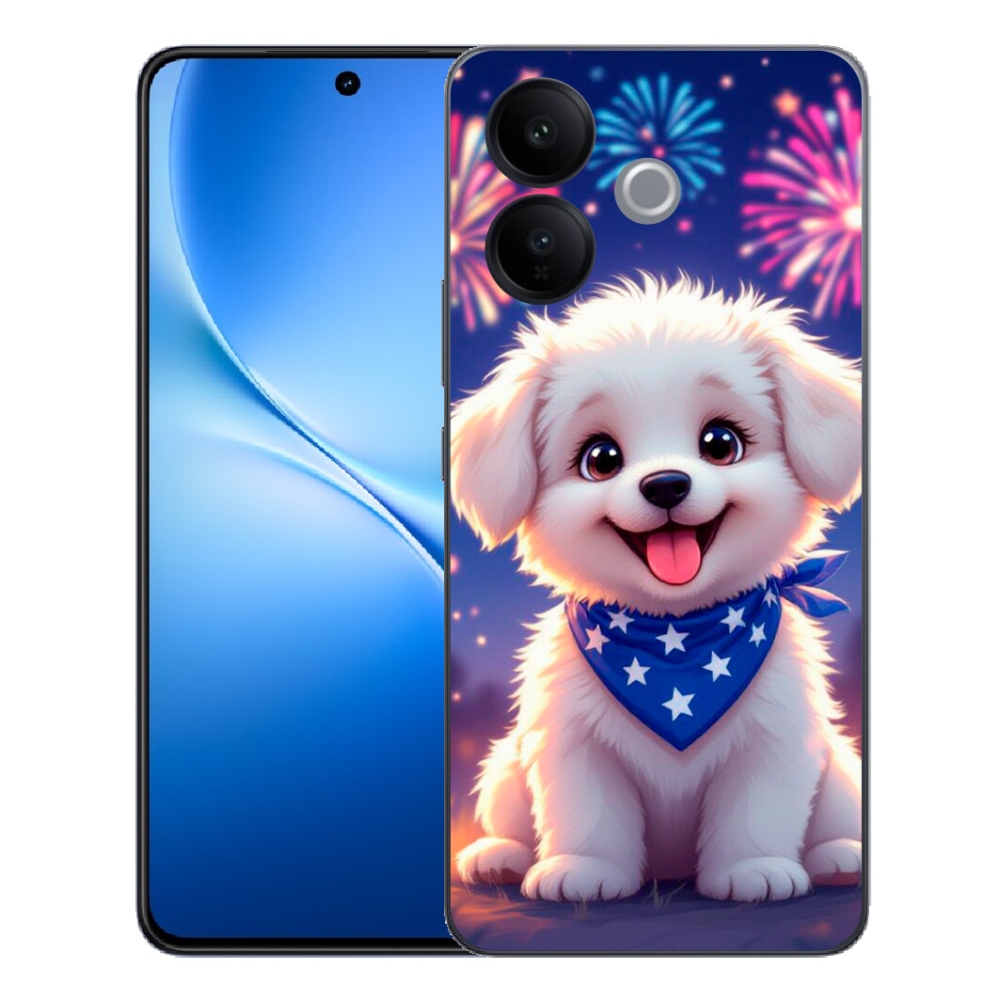 Gélový kryt mmCase na Vivo V70 Lite 5G - slávnostné šteňa