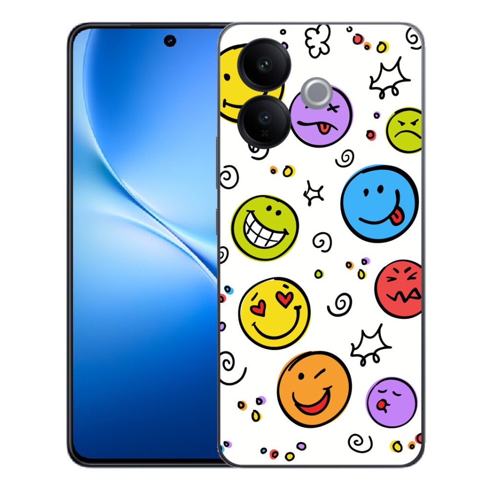 Gélový kryt mmCase na Vivo V70 Lite 5G - smajlíci