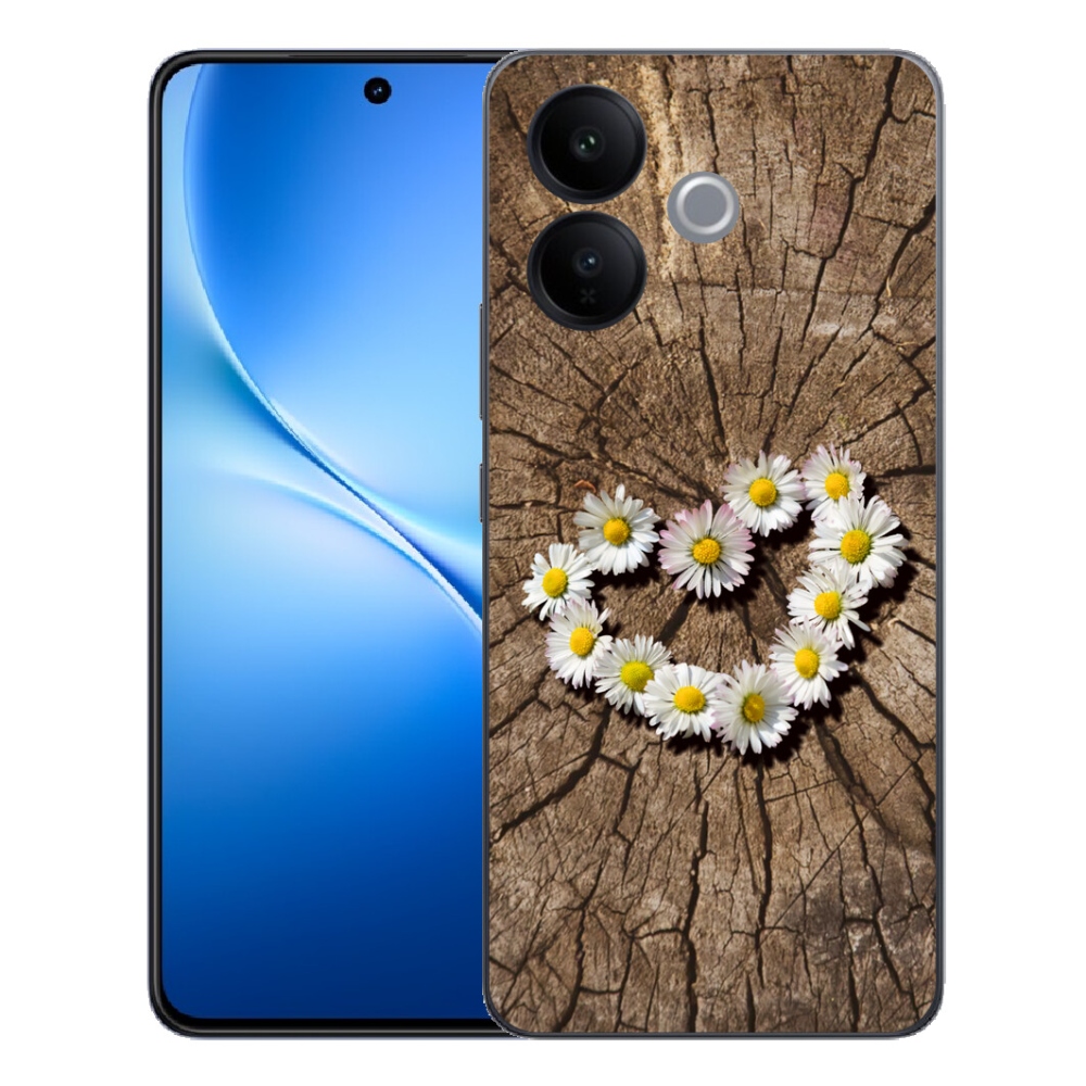 Gélový kryt mmCase na Vivo V70 Lite 5G - srdce z margaréty