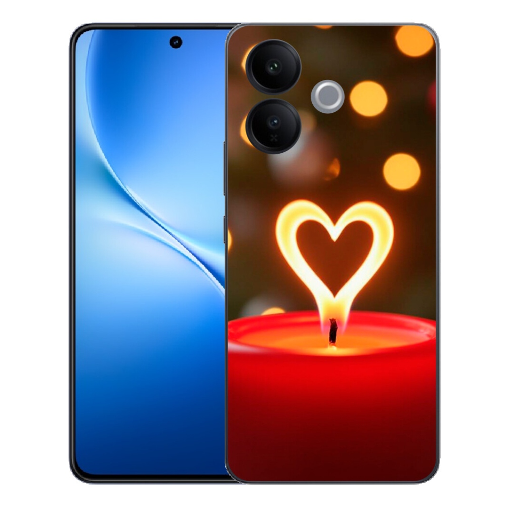 Gélový kryt mmCase na Vivo V70 Lite 5G - srdce z plameňa