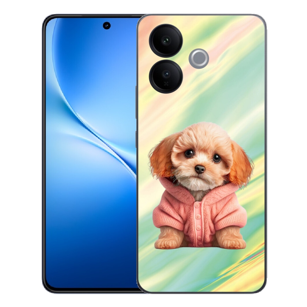 Gélový kryt mmCase na Vivo V70 Lite 5G - šteňa vo svetri