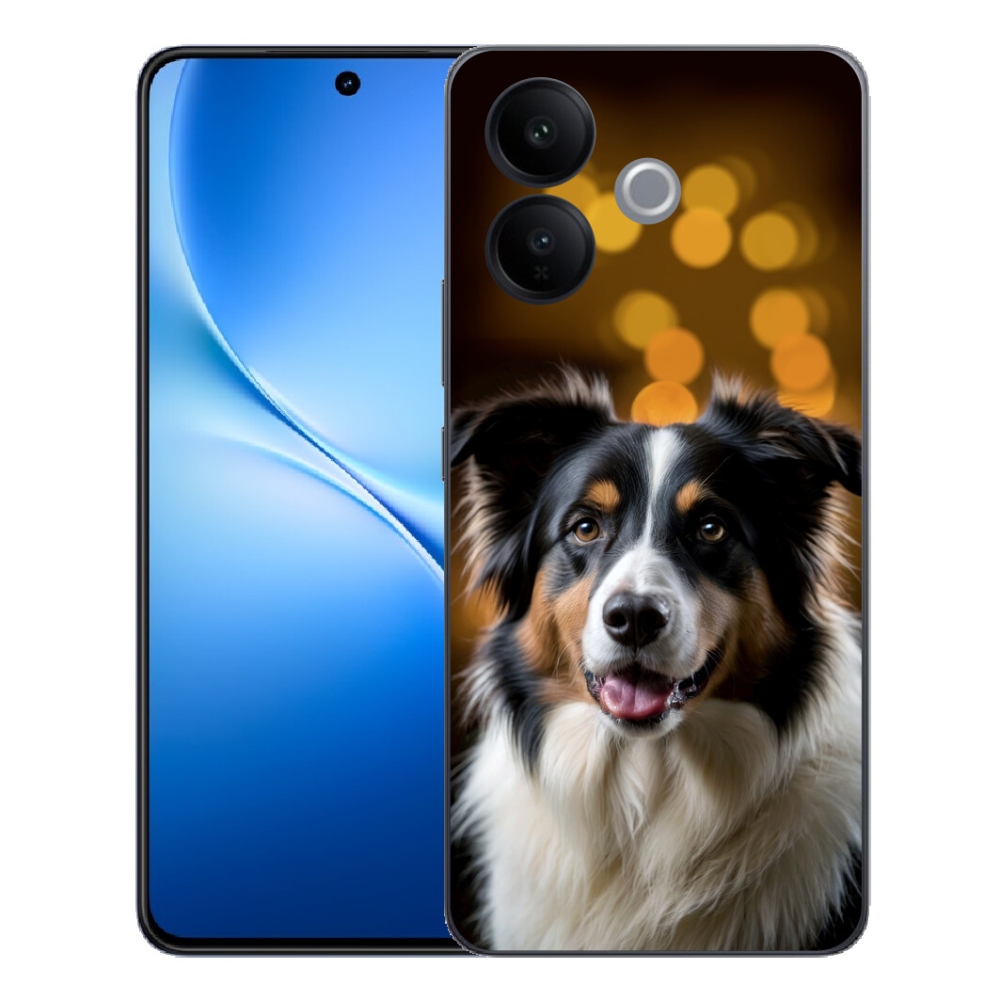 Gélový kryt mmCase na Vivo V70 Lite 5G - usmievavý austrálsky ovčiak