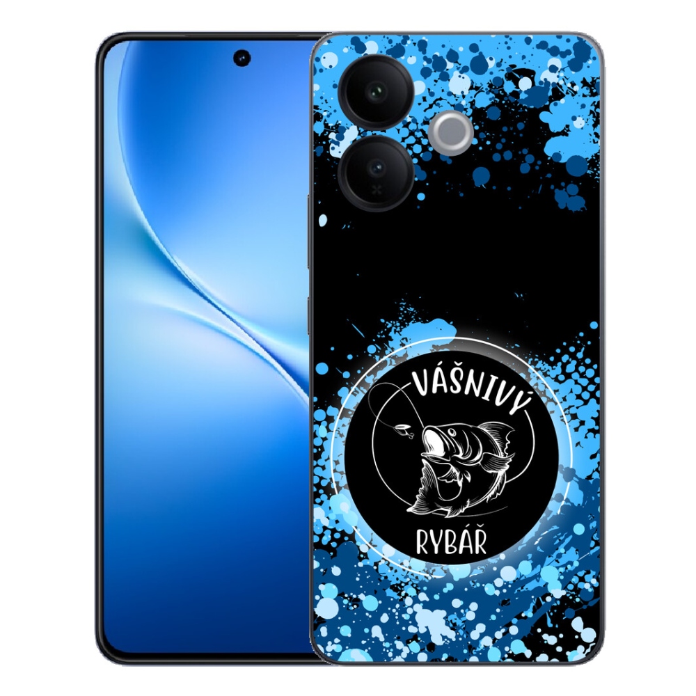 Gélový kryt mmCase na Vivo V70 Lite 5G - vášnivý rybár čierne pozadie