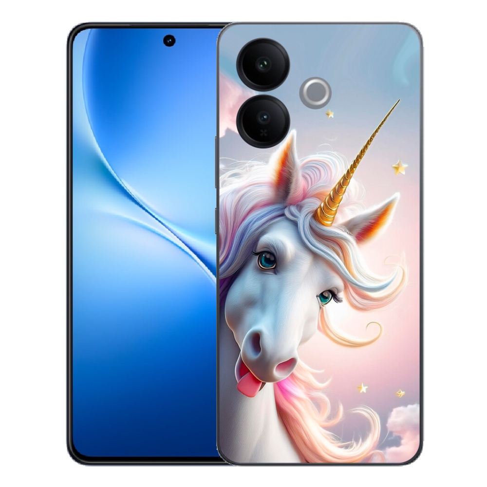 Gélový kryt mmCase na Vivo V70 Lite 5G - veselý jednorožec