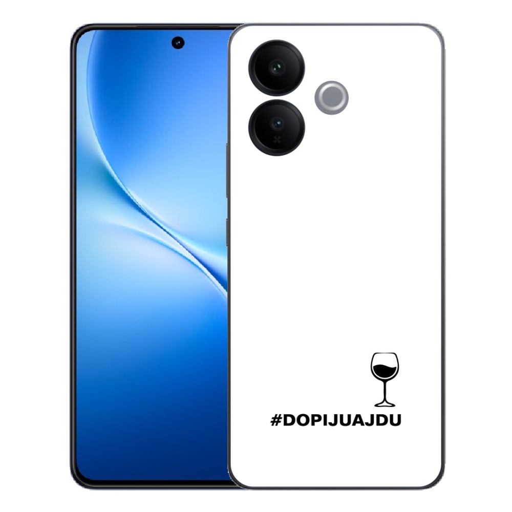 Gélový kryt mmCase na Vivo V70 Lite 5G - vínny motív biele pozadie