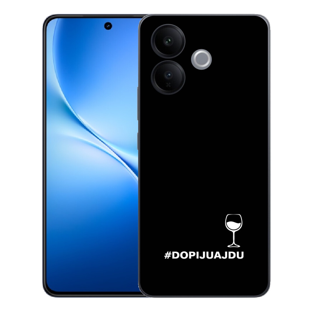 Gélový kryt mmCase na Vivo V70 Lite 5G - vínny motív čierne pozadie