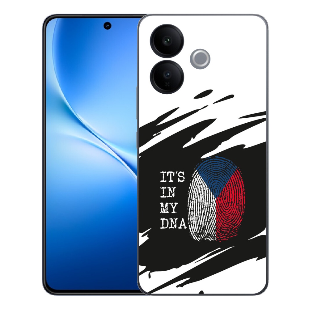 Gélový kryt mmCase na Vivo V70 Lite 5G - vlajka odtlačok prsta čiernobiele pozadie