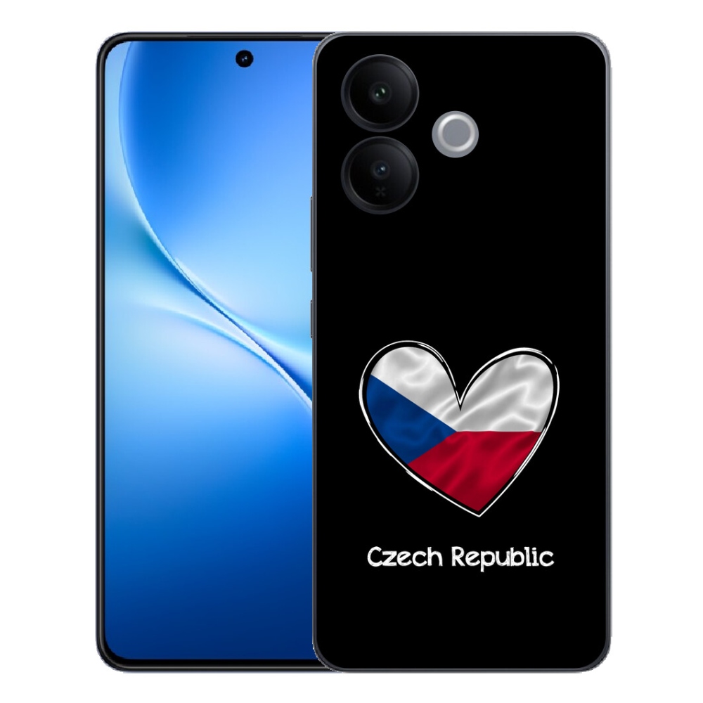 Gélový kryt mmCase na Vivo V70 Lite 5G - vlajka srdca čierne pozadie
