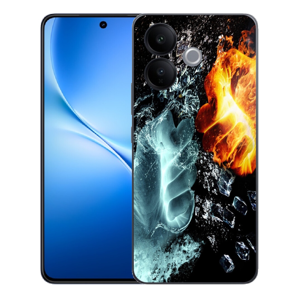 Gélový kryt mmCase na Vivo V70 Lite 5G - voda a oheň