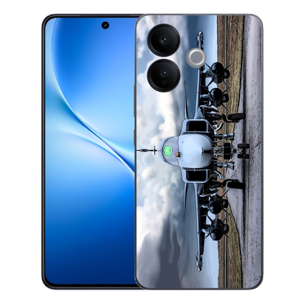 Gélový kryt mmCase na Vivo V70 Lite 5G - vojenské lietadlo