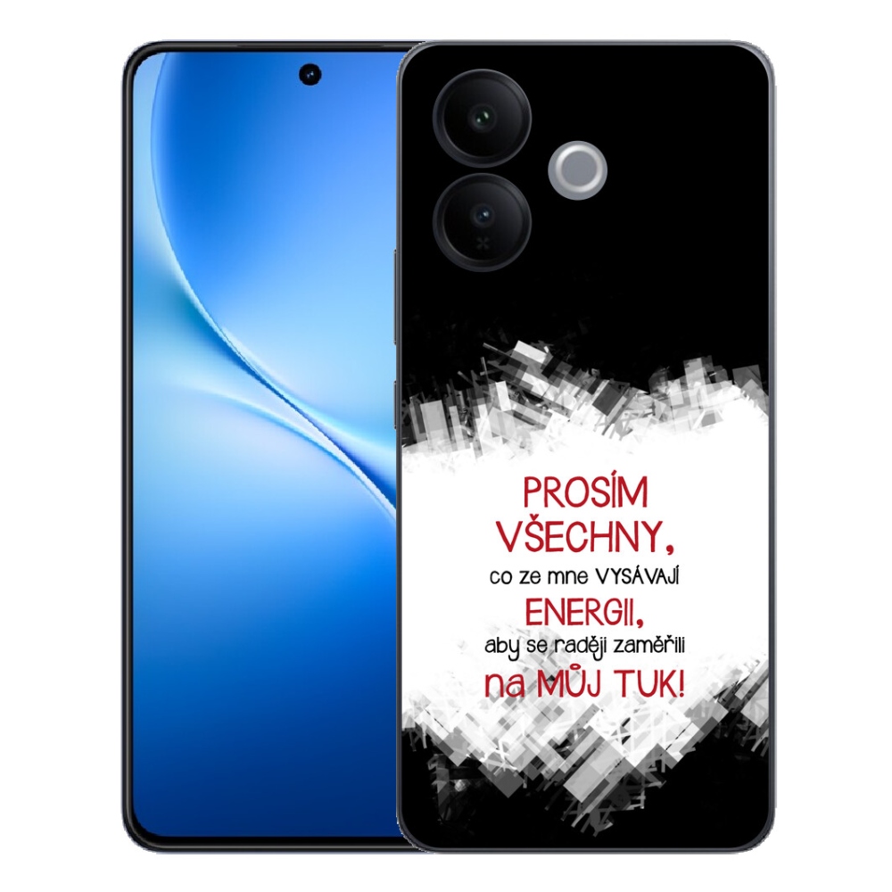 Gélový kryt mmCase na Vivo V70 Lite 5G - vtipný text 1 červený