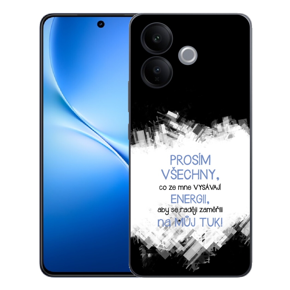 Gélový kryt mmCase na Vivo V70 Lite 5G - vtipný text 1 modrý