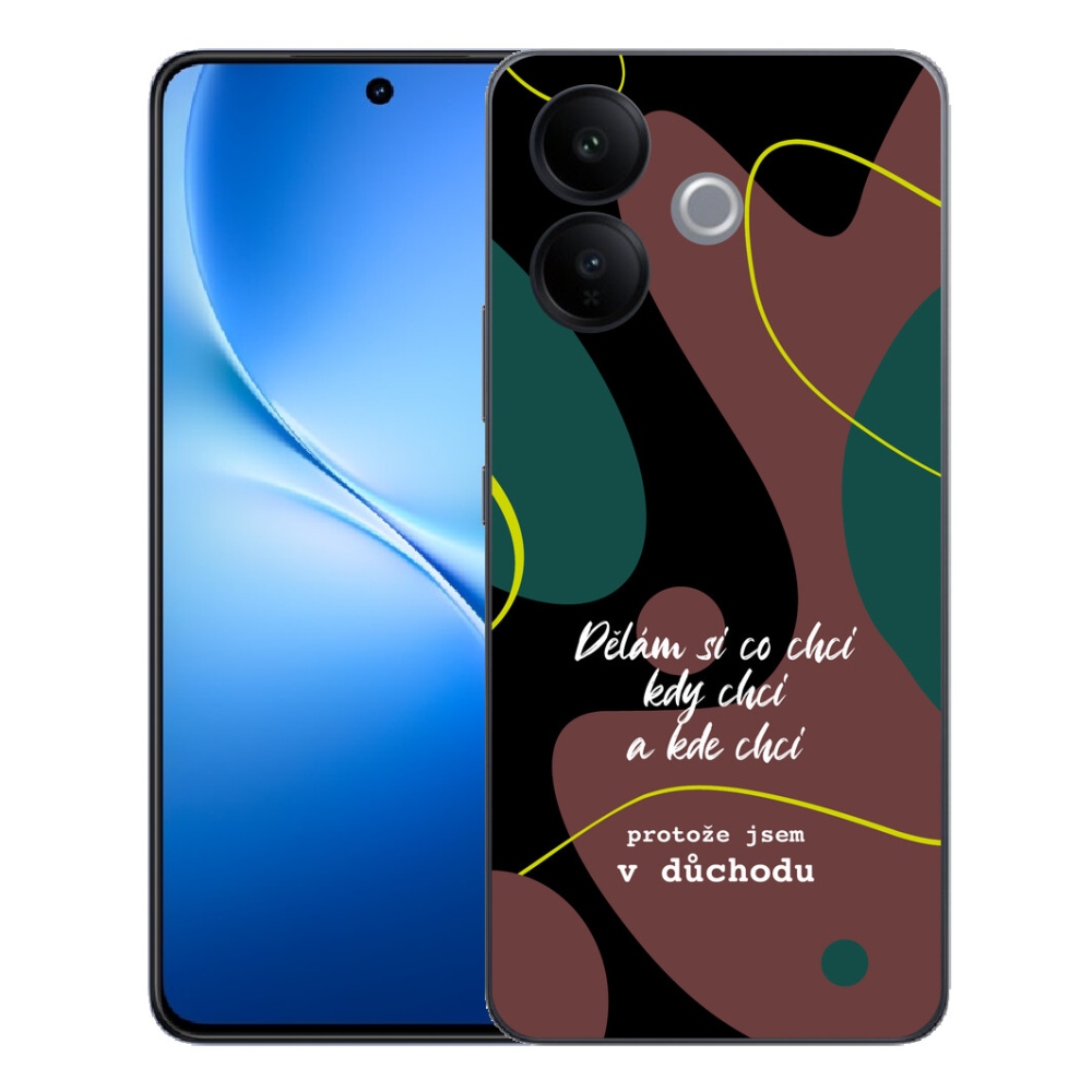 Gélový kryt mmCase na Vivo V70 Lite 5G - vtipný text 10 čierne pozadie