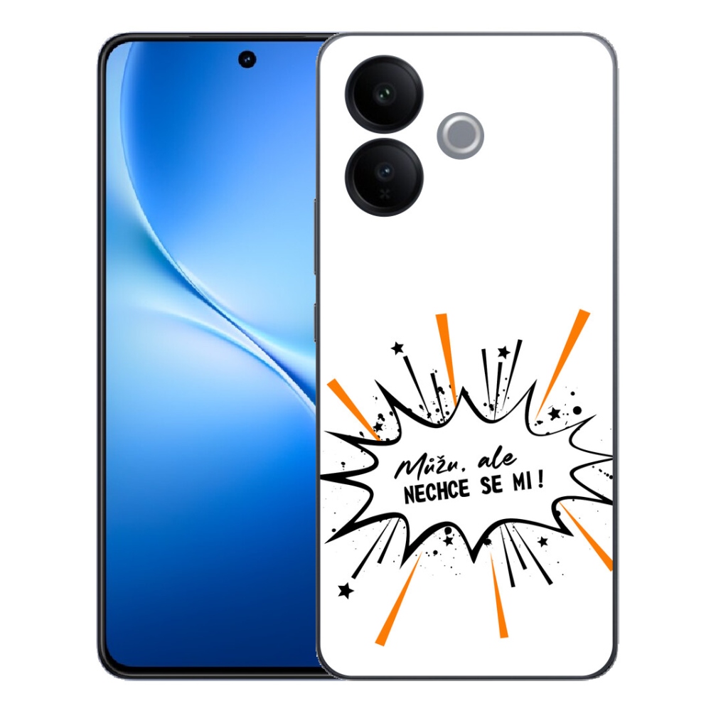 Gélový kryt mmCase na Vivo V70 Lite 5G - vtipný text 11 biele pozadie