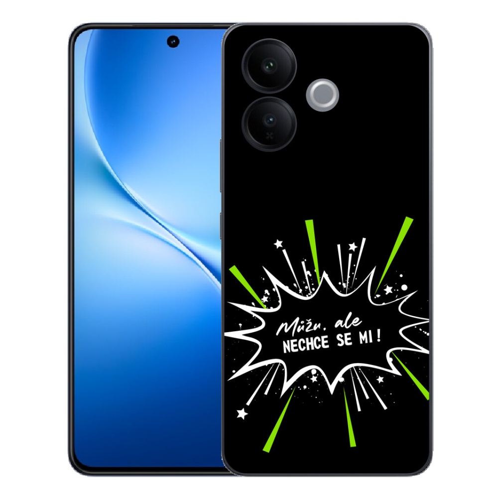 Gélový kryt mmCase na Vivo V70 Lite 5G - vtipný text 11 čierne pozadie
