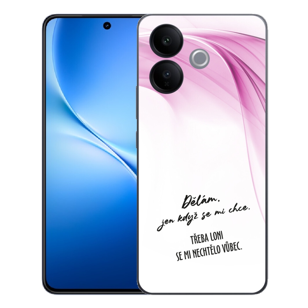 Gélový kryt mmCase na Vivo V70 Lite 5G - vtipný text 12 biele pozadie
